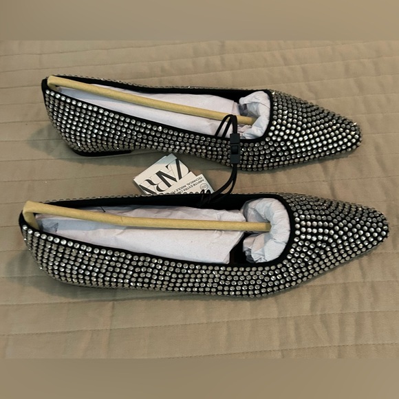 Zara Black Shoes with Crystal Accents - Picture 3 of 8